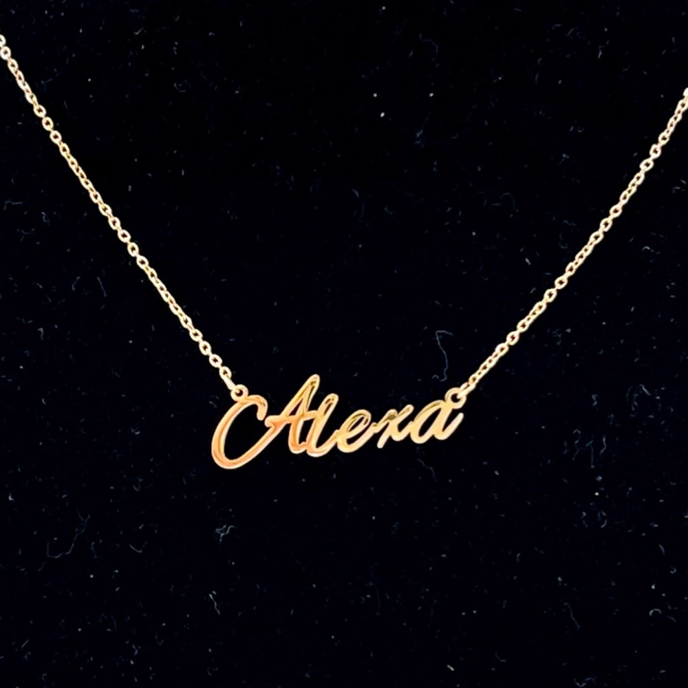 COPY - Gold tone Alexa name personalized necklace